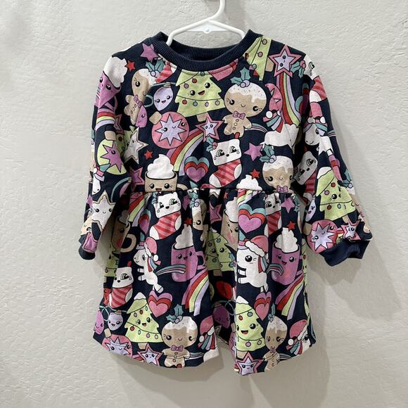 Next Navy Blue Christmas Holiday Sweatshirt Dress - Picture 1 of 8